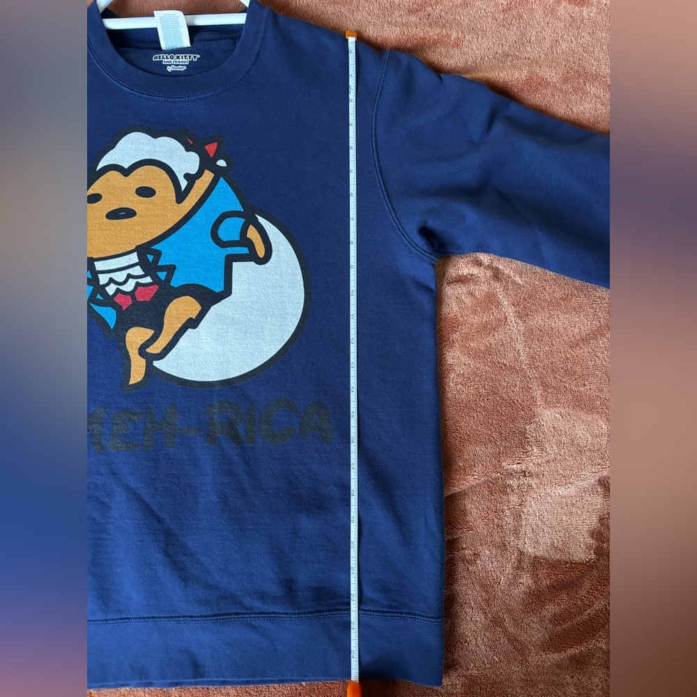 Sanrio Gudetama the Lazy Egg USA Patriotic America Founding Fathers Sweatshirt - Picture 6 of 8